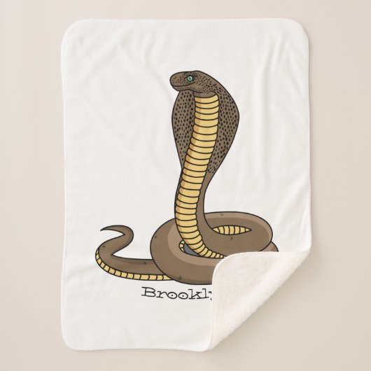 Couverture Sherpa Illustration de serpent à cobra Brown (Devant)