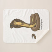 Couverture Sherpa Illustration de serpent à cobra Brown (Devant (Horizontal))