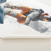 Couverture Sherpa Illustration de snowboarder de nom personnalisé (3/4)