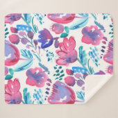 Couverture Sherpa illustration de style boho floral rustique dessiné (Devant (Horizontal))