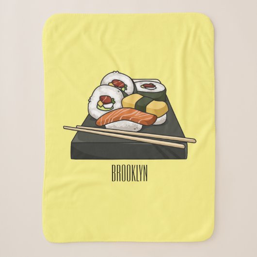 Couverture Sherpa Illustration de sushi (Devant)