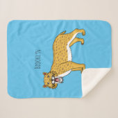 Couverture Sherpa Illustration de tigre à dents de sabre (Devant (Horizontal))