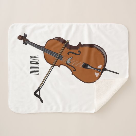 Couverture Sherpa Illustration de violoncelle (Devant (Horizontal))