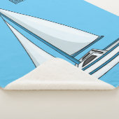 Couverture Sherpa Illustration de voilier (3/4)