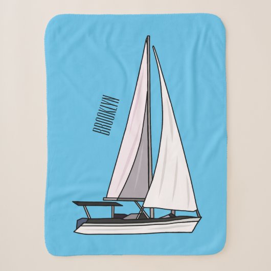 Couverture Sherpa Illustration de voilier (Devant)