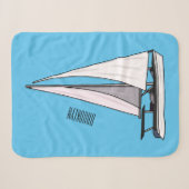 Couverture Sherpa Illustration de voilier (Devant (Horizontal))