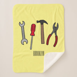 Couverture Sherpa Illustration des outils de menuiserie