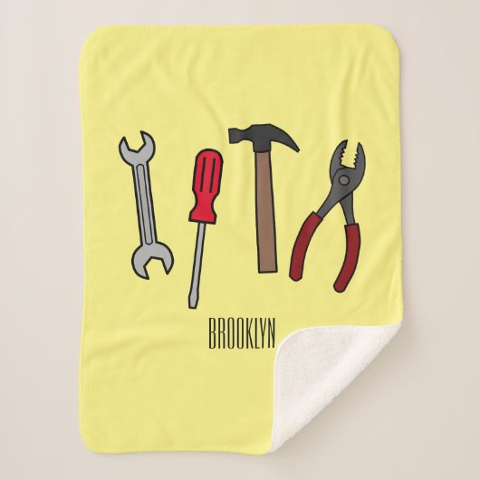 Couverture Sherpa Illustration des outils de menuiserie (Devant)