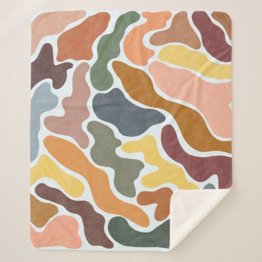 Couverture Sherpa Illustration des tons terre abstraits modernes. (Devant)