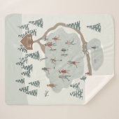 Couverture Sherpa Illustration d'hiver de la patinoire confortable (Devant (Horizontal))