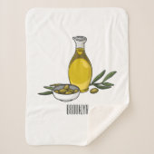 Couverture Sherpa Illustration d'huile d'olive (Devant)