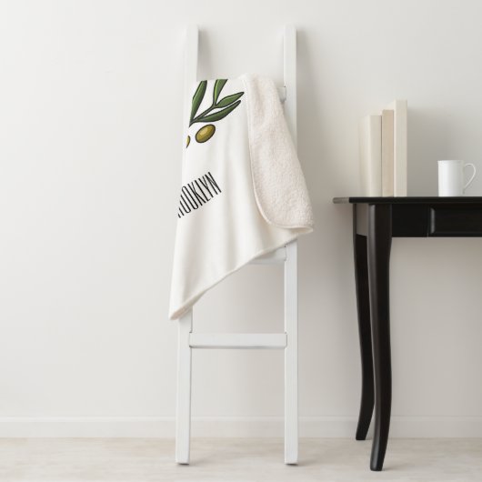 Couverture Sherpa Illustration d'huile d'olive (En situation)