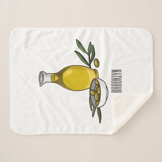 Couverture Sherpa Illustration d'huile d'olive (Devant (Horizontal))
