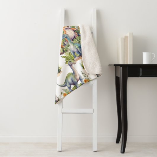 Couverture Sherpa Illustration Dinosaure (En situation)