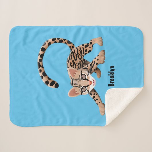 Couverture Sherpa Illustration d'ocelot mignon (Devant (Horizontal))