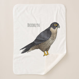 Couverture Sherpa Illustration d'oiseau de faucon pèlerin