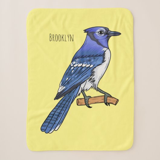 Couverture Sherpa Illustration d'oiseau de jay bleu (Devant)