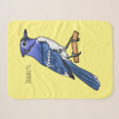 Couverture Sherpa Illustration d'oiseau de jay bleu (Devant (Horizontal))