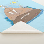 Couverture Sherpa Illustration drôle de morse joyeux (3/4)