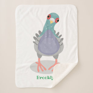 Couverture Sherpa Illustration drôle de pigeon curieux