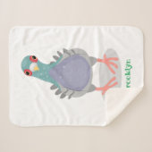 Couverture Sherpa Illustration drôle de pigeon curieux (Devant (Horizontal))