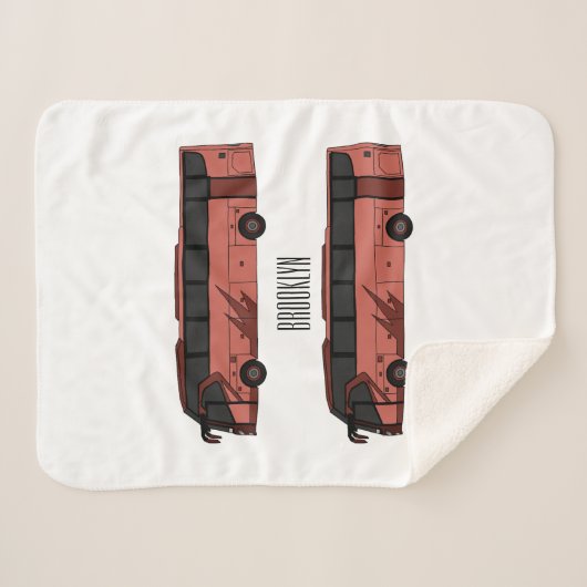 Couverture Sherpa Illustration du bus (Devant (Horizontal))