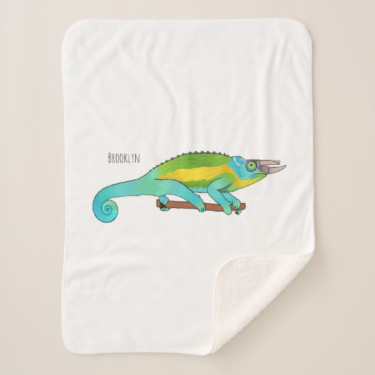 Couverture Sherpa Illustration du caméléon de Jackson (Devant)