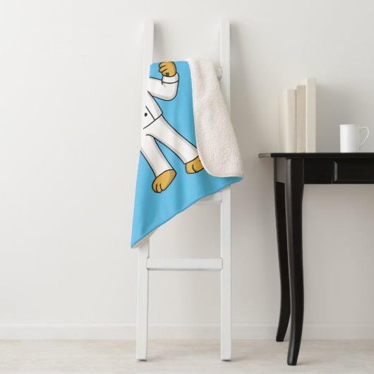 Couverture Sherpa Illustration du chef mignon lion (En situation)