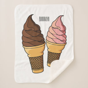 Couverture Sherpa Illustration du cône de crème glacée