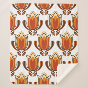 Couverture Sherpa illustration du matériau motif rétro des années 70