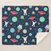 Couverture Sherpa Illustration du Motif spatial (Devant (Horizontal))