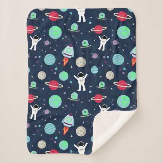 Couverture Sherpa Illustration du Motif spatial (Devant)