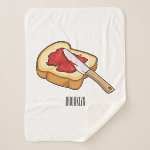 Couverture Sherpa Illustration du pain et de la confiture