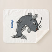 Couverture Sherpa Illustration du poisson-chat mignon (Devant (Horizontal))