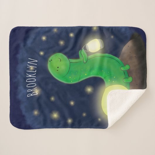 Couverture Sherpa Illustration du ver vert mou (Devant (Horizontal))