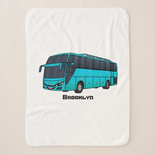 Couverture Sherpa Illustration d'un autobus à passagers moderne (Devant)