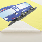 Couverture Sherpa Illustration d'un bus moderne bleu mignon (3/4)