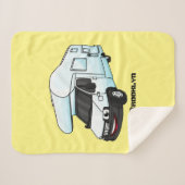 Couverture Sherpa Illustration d'un campervan heureux (Devant (Horizontal))