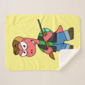 Couverture Sherpa Illustration D'Un Chasseur De Spinosaure Avec Arme (Devant (Horizontal))