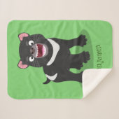 Couverture Sherpa Illustration d'un diable de Tasmanie affamé (Devant (Horizontal))