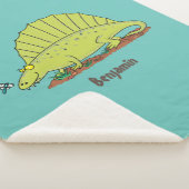 Couverture Sherpa Illustration d'un dimétrodon vert mignon (3/4)