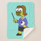 Couverture Sherpa Illustration D'Un Enseignant Pachycéphalosaure. (Devant)