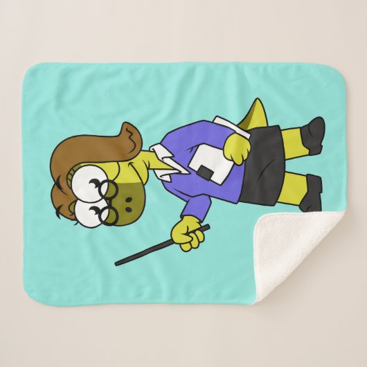 Couverture Sherpa Illustration D'Un Enseignant Pachycéphalosaure. (Devant (Horizontal))