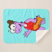 Couverture Sherpa Illustration D'Un Gardien À Vie Tyrannosaurus Rex. (Devant (Horizontal))