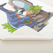 Couverture Sherpa Illustration D'Un Iguanodon Mettant Sur Le Maquill (3/4)