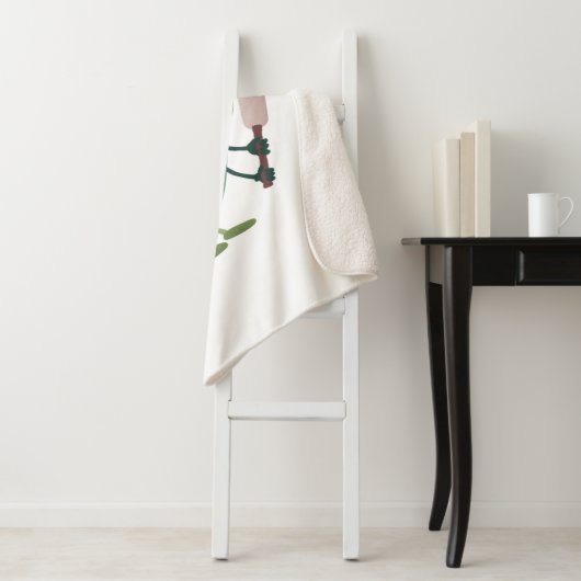 Couverture Sherpa Illustration d'un insecte du cricket vert mou (En situation)