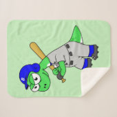 Couverture Sherpa Illustration D'Un Joueur De Baseball Brontosaurus. (Devant (Horizontal))