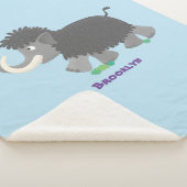 Couverture Sherpa Illustration d'un mammouth laineux mou (3/4)