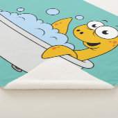 Couverture Sherpa Illustration D'Un Monstre De Loch Ness De Bain. (3/4)