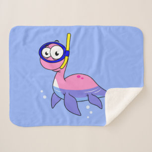 Couverture Sherpa Illustration D'Un Monstre De Loch Ness De Snorkeli